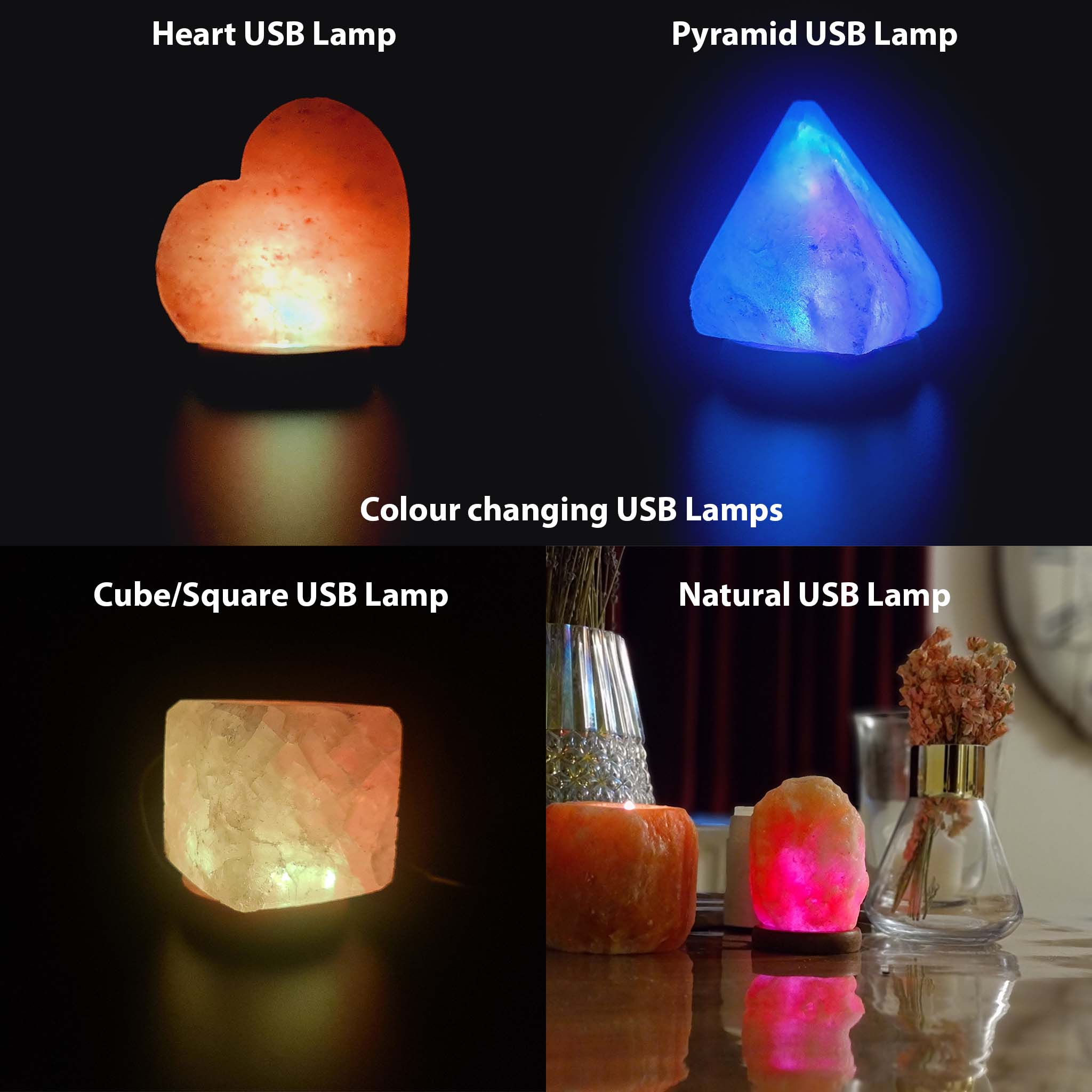 Gemstone Gifts Ltd. – wholesale Accent/desk lamp – Himalayan Salt Colour Changing USB Lamps5