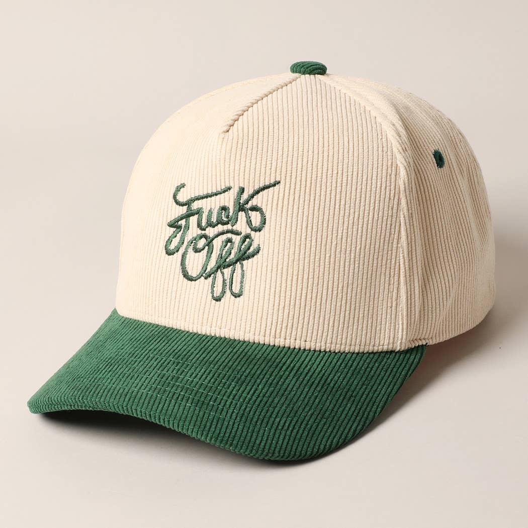 Fashion City - Wholesale Trucker Hat - Unisex - Fuck Off Corduroy Trucker Baseball Cap10