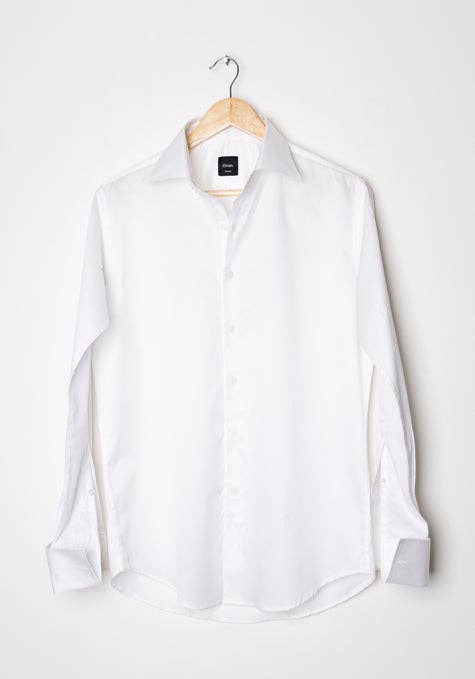 BRISK - Wholesale Button Down Shirt - Men's - EGYPTIAN WHITE TWILL CLASSIC HIGH COLLAR - FRENCH CUFFS1