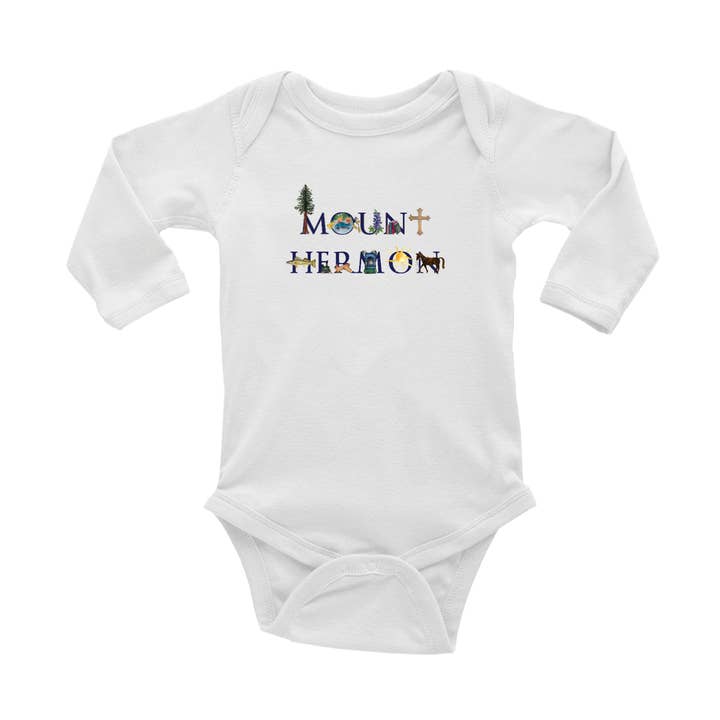 Mount Hermon baby snap-up met lange mouwen voor wholesale door Tina Labadini Designs