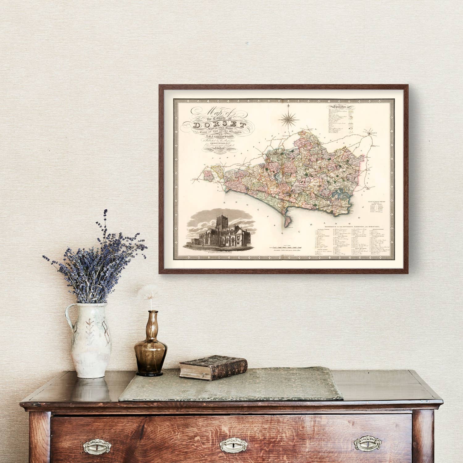 Ted's Vintage Art - Wholesale Map - Vintage Map of Dorset England, 18291