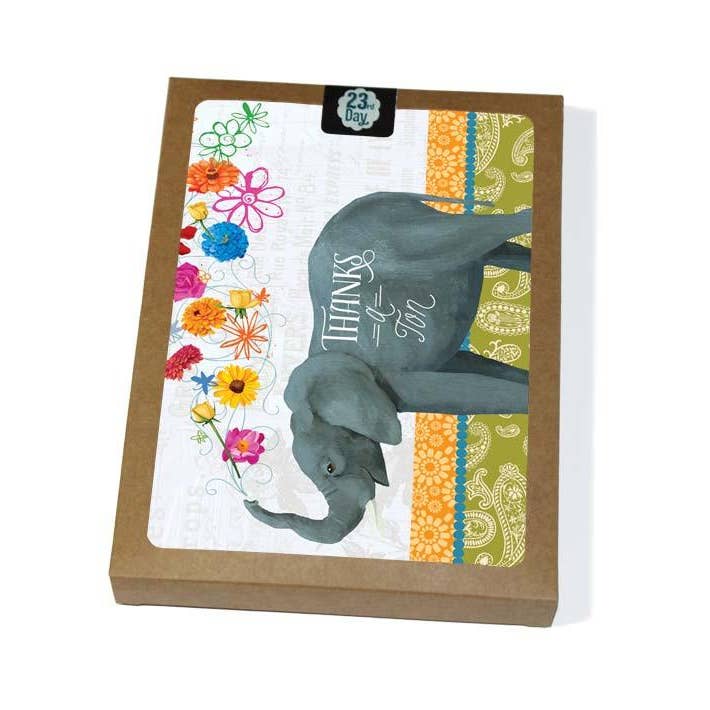 Carte de remerciements éléphant pour la vente par 23rd Day Paper Goods