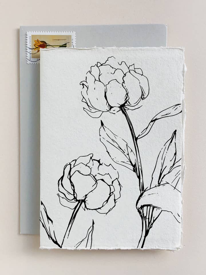 Pivoine florale faite à la main G2 pour la vente par Tpel Paper & press