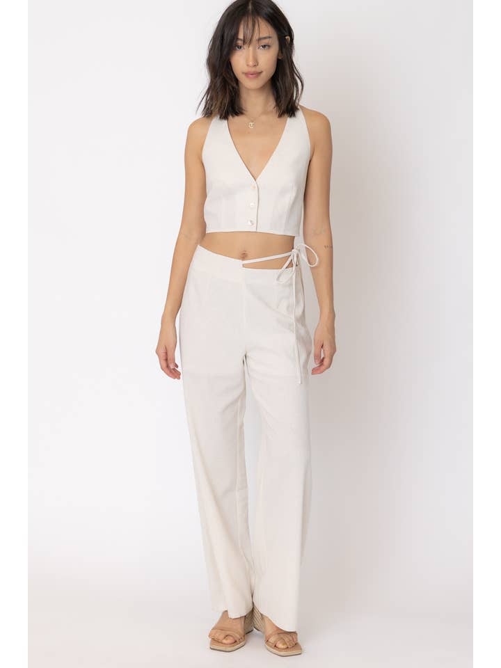 En Crème - Wholesale Top & Pant Set (NOT Loungewear) - Women's - Halter Neck Vest and Pants Set