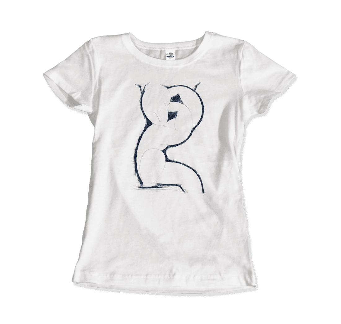 Art-O-Rama Shop - Wholesale Screen Printed T-Shirt - Women's - Modigliani - Caryatid Sketch Artwork T-Shirt2