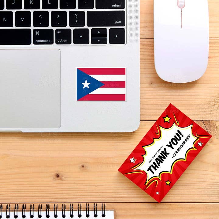 CJ's Sticker Shop - Wholesale Sticker - Puerto Rico PR Flag Sticker Vinyl Decal1