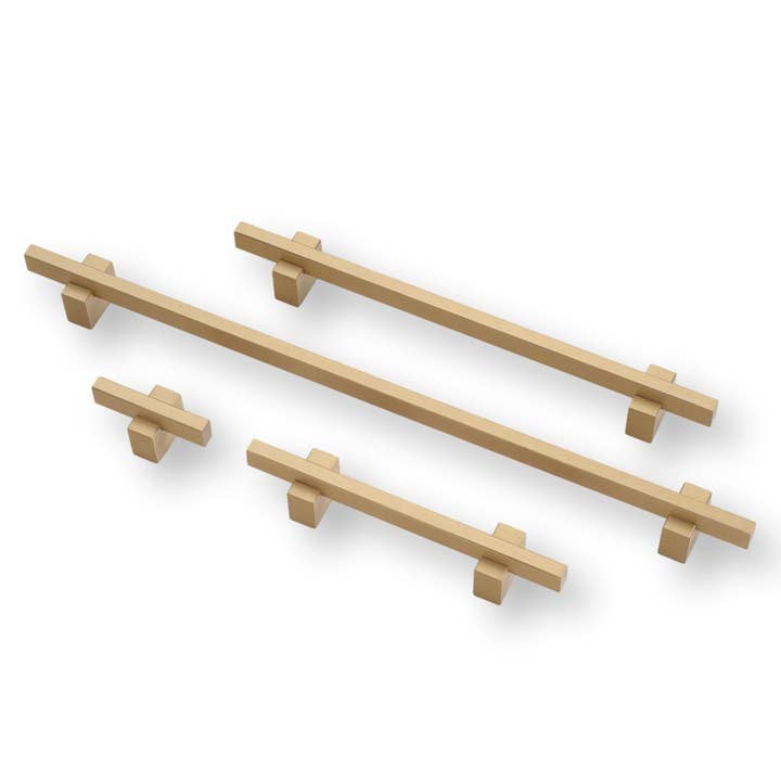 Lew's Two Tone Series Knobs and Handles Brushed Brass for wholesale by Industry Hardware