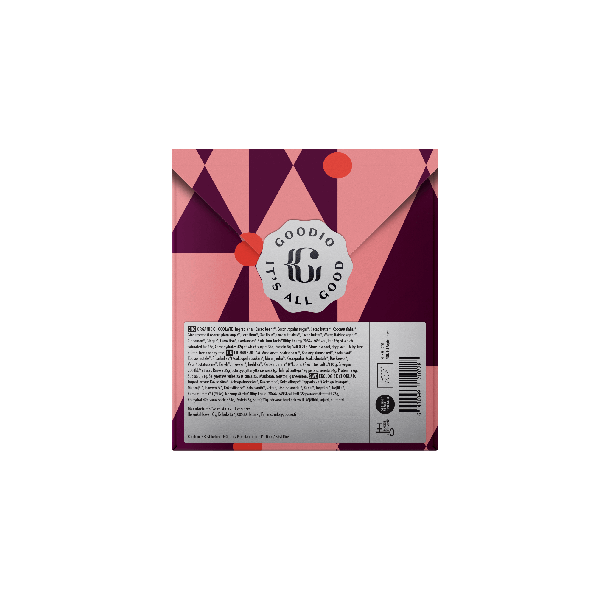 Goodio Chocolate - Wholesale Chocolate Bar - Gingerbread Chocolate 50%3