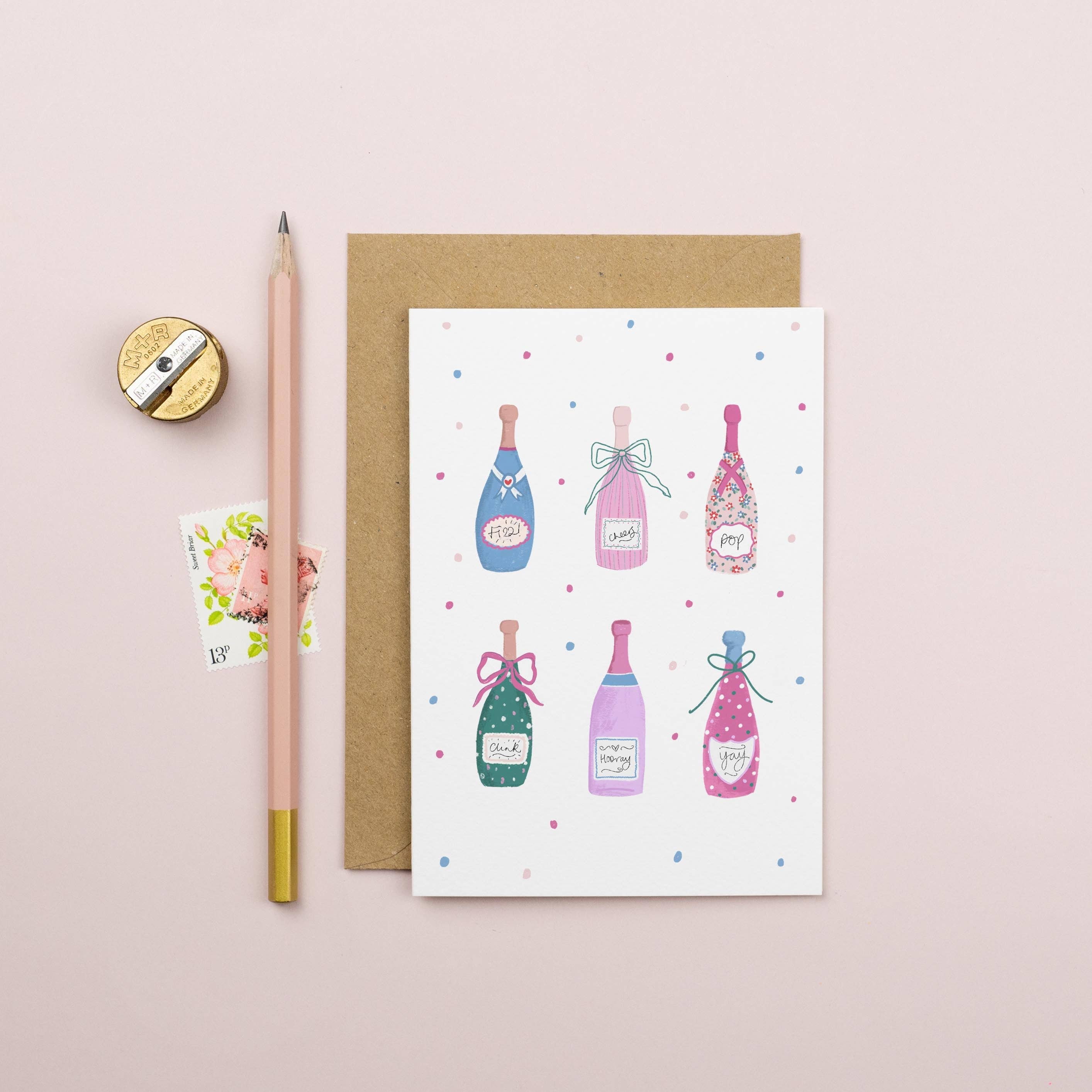 Elizabeth Mugridge – wholesale Everyday greeting card – Wine Bottles Card0