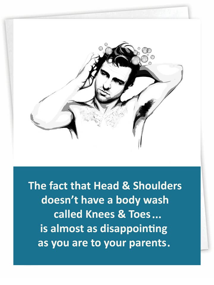 Alltagskarte | Lustige Grußkarten | Duschgel Mann für den Großhandel von Blue Spark Card Co