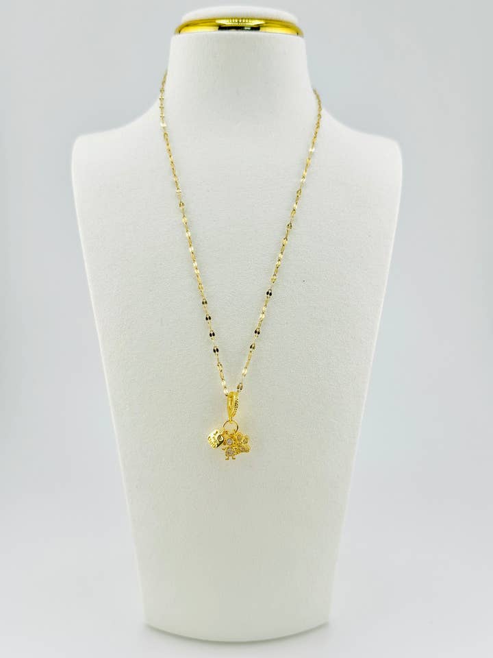 Pfotenabdruck und Kinderhalskette in 18k vergoldet für den Großhandel von Bella Blu Designs