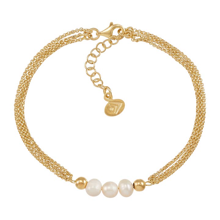 Silpada - Vente Bracelet de perles - Bracelet en perles d'eau douce argentées Silpada Pearl City, 7 « + 1"5