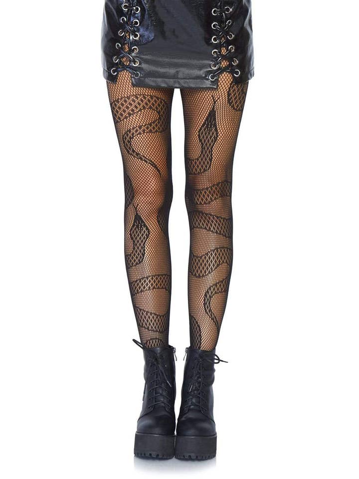 Black Snake Net Tights for wholesale on Faire