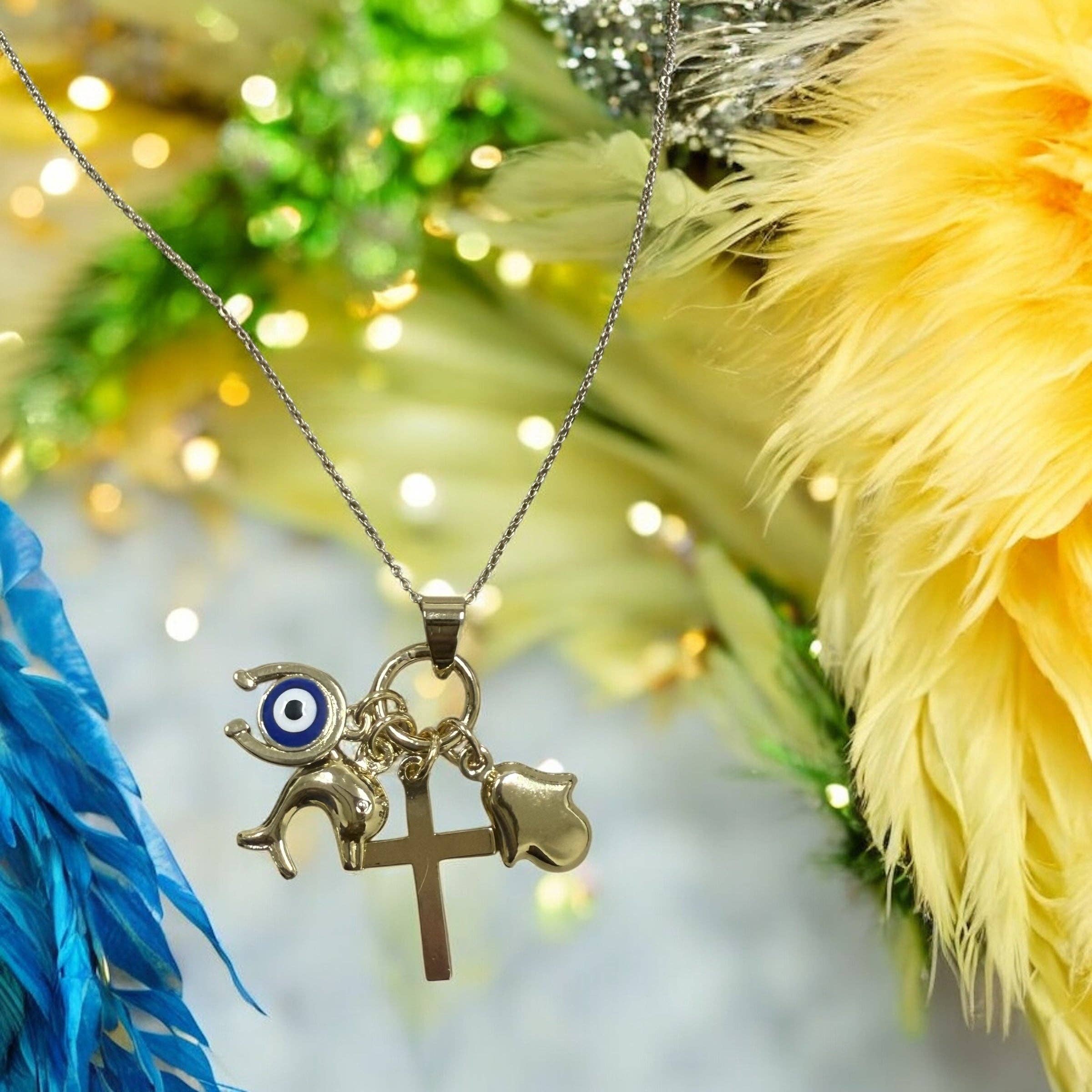 Divina Jewelry & Accessories LLC - Wholesale Pendant/Charm Necklace - Lucky Charms 14k Gold Electroplated Pendant2