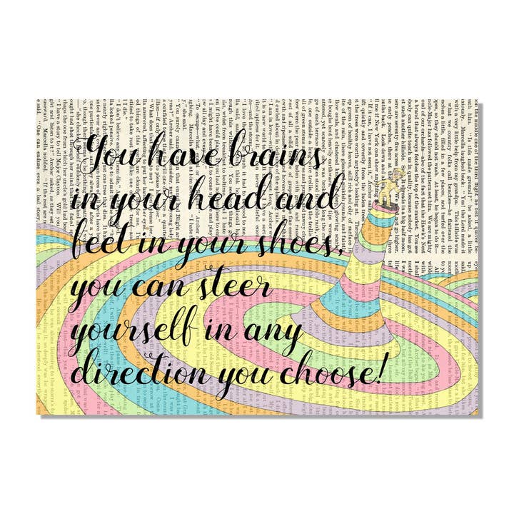 Cecelia Rose Book Page Art - Wholesale Art Print - You Have Brains In Your Head And Feet In Your Shoes...