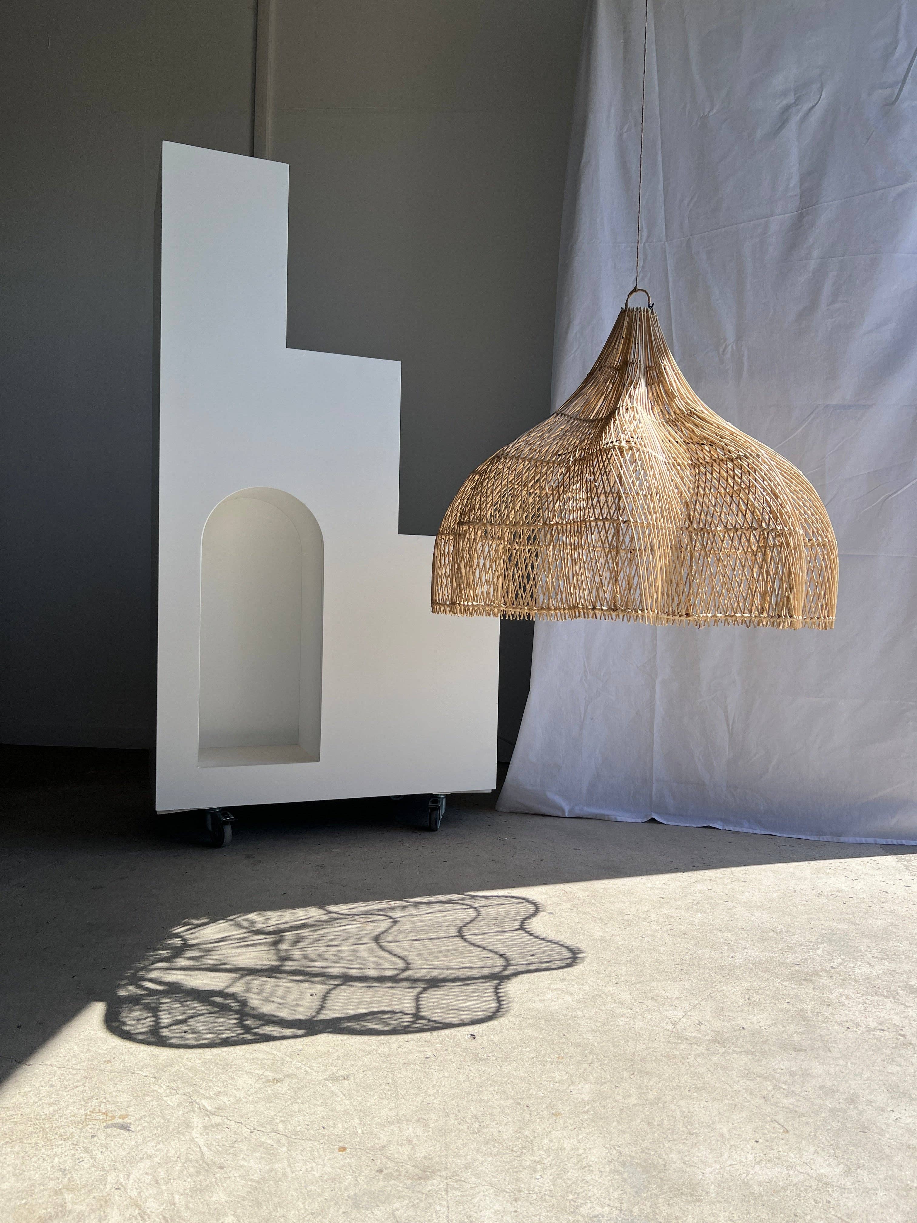 Office Objets - Wholesale Chandelier/Hanging Light - Pendant light, flower-shaped rattan fixture, tulip, corolla H:80cm D80cm14