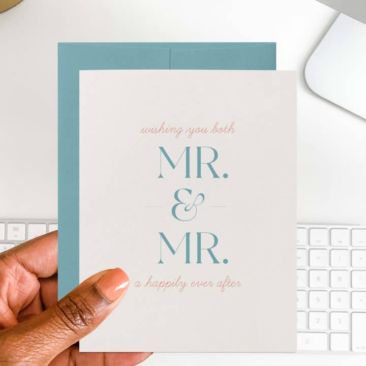 BlĂș Rose - Wholesale Wedding Card - Mr. + Mr. Wedding Greeting Card