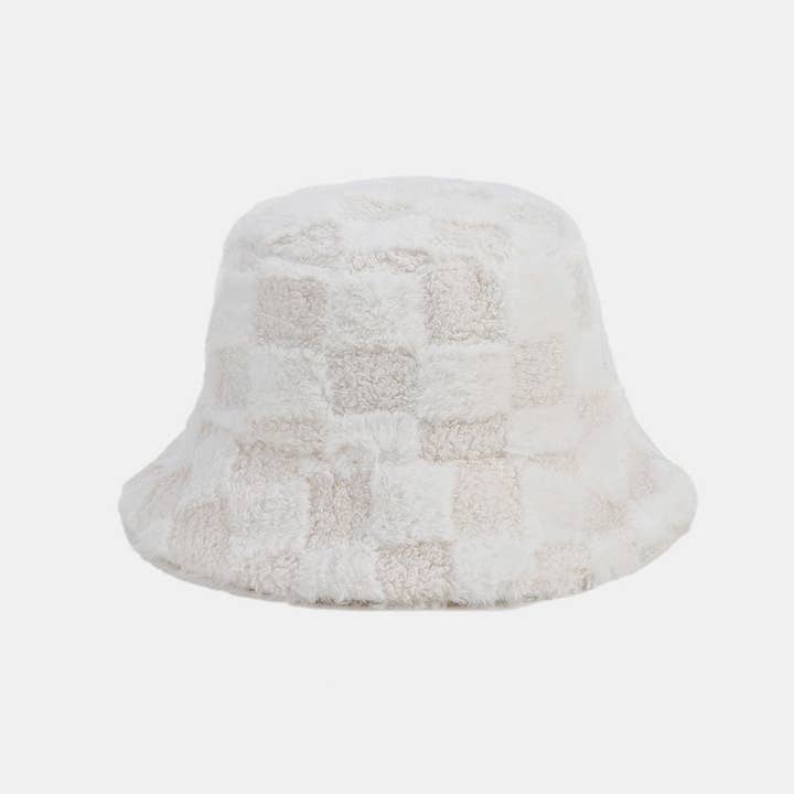 Dipped Shop – wholesale Bucket hat – Women's – Winter Fuzzy Trendy Plaid Thick Warm Bucket Hat DP25G7462