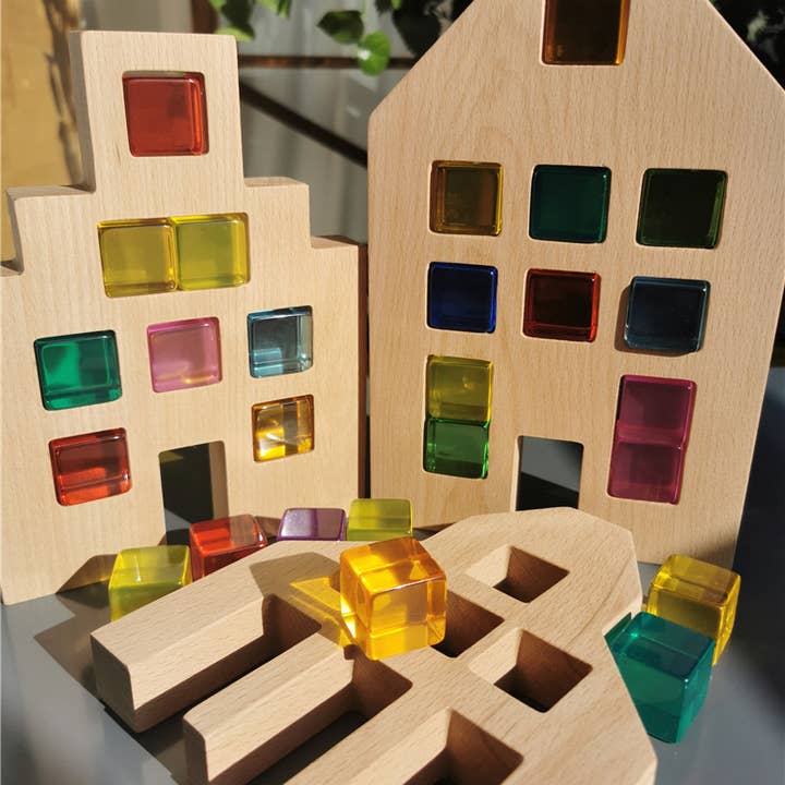 Tinitastic – Großhandel Holzspielzeug – Kinder – Haus-Set – Niederländisches Holzhaus mit Acrylwürfeln10