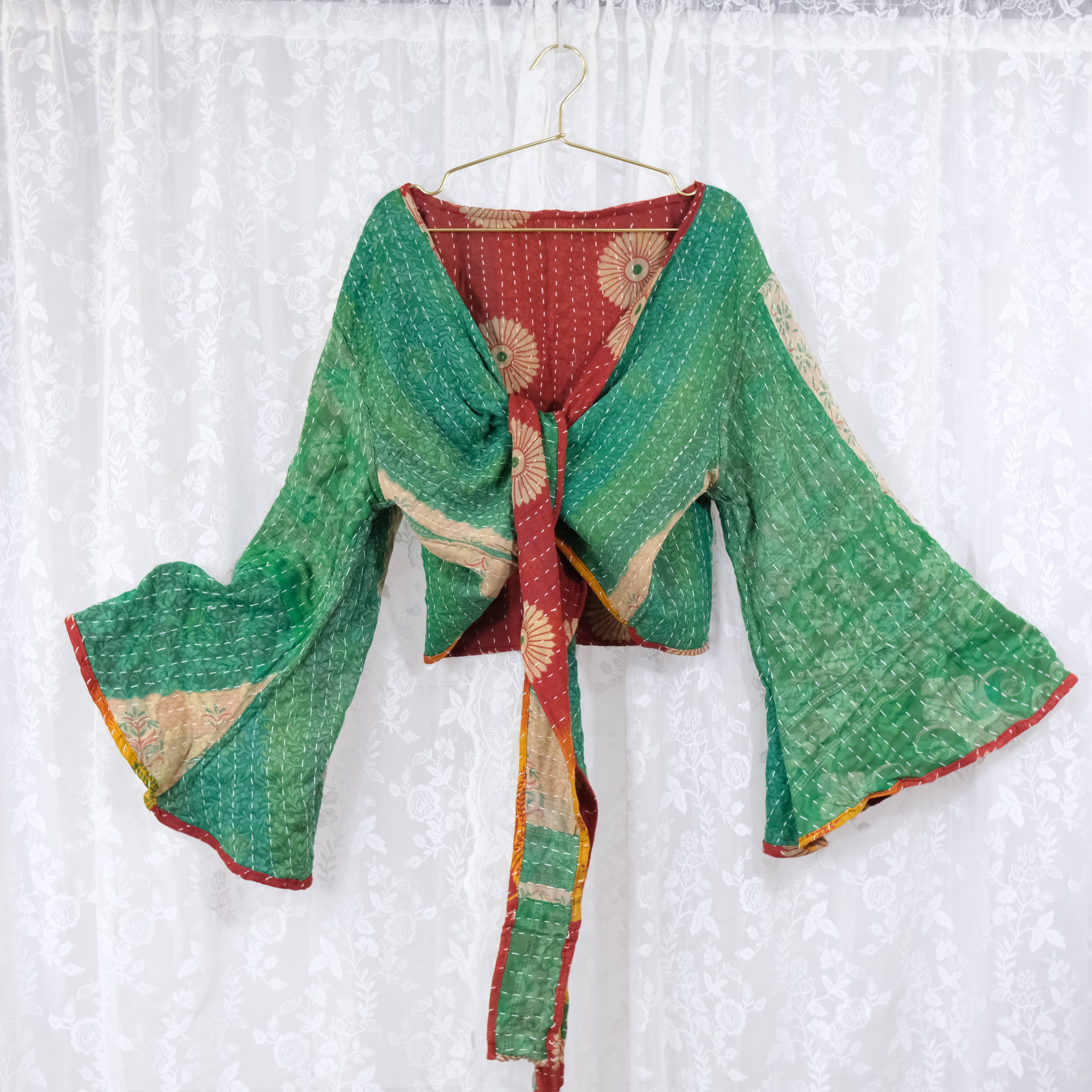 Karma Nepal Crafts - Vendita all'ingrosso Camicetta - Donna - Top Avvolgente Boho Kantha13