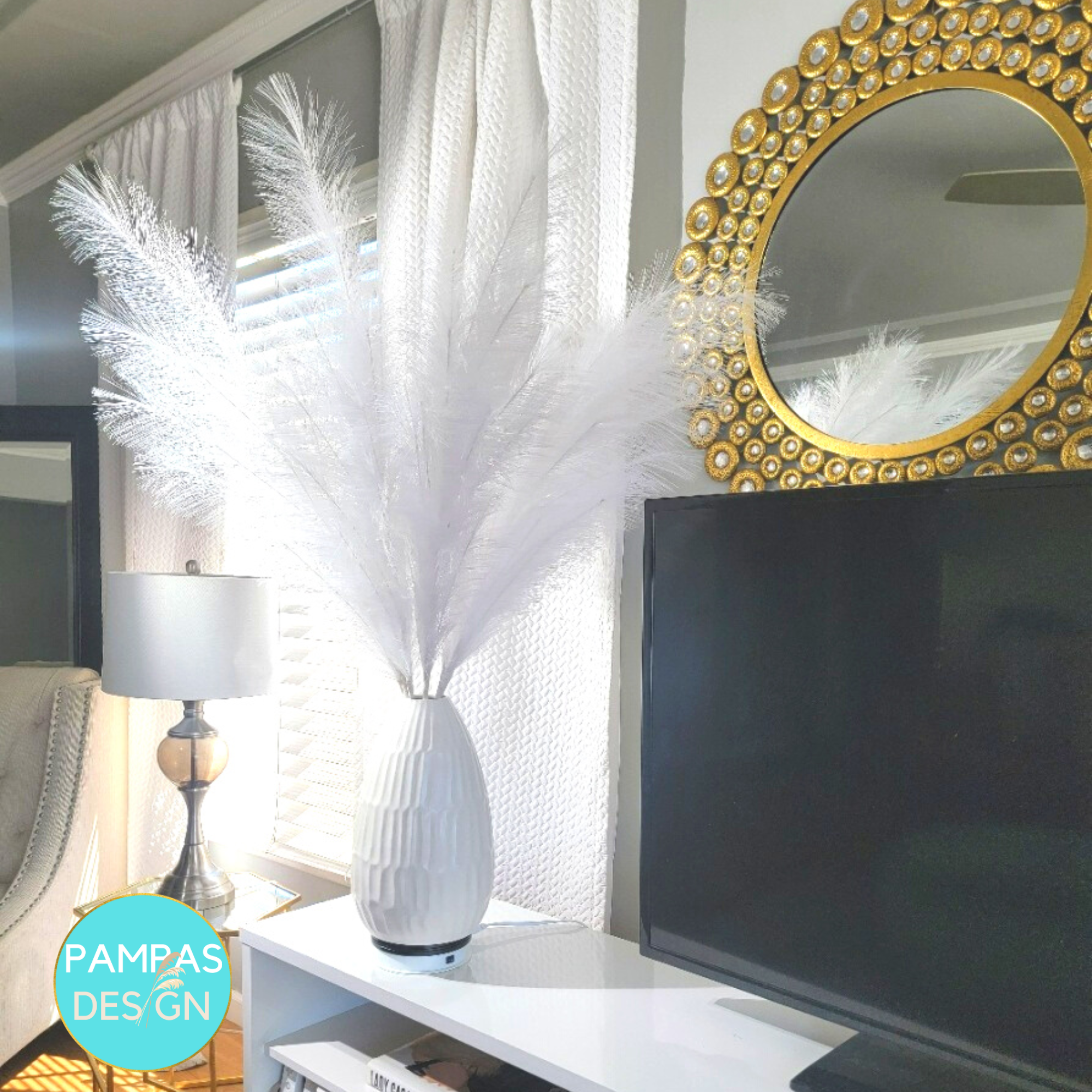 Pampas Design - Vente Fleur séchée/pressée - Grande herbe de pampa brune et taupe de 45 po de haut4