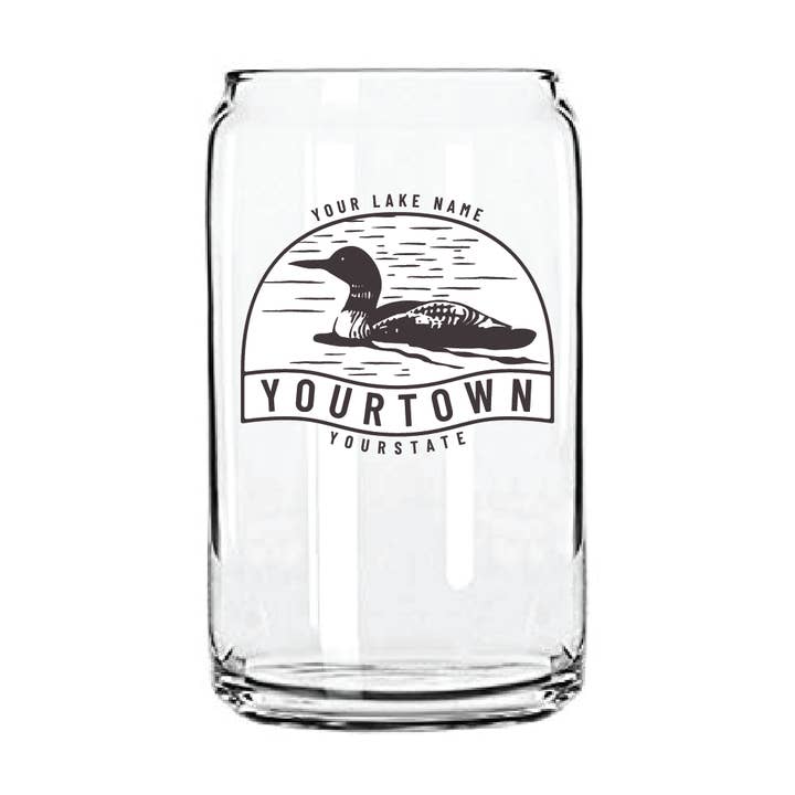 Name drop Loon Badge Glassware for wholesale by Vital Industries