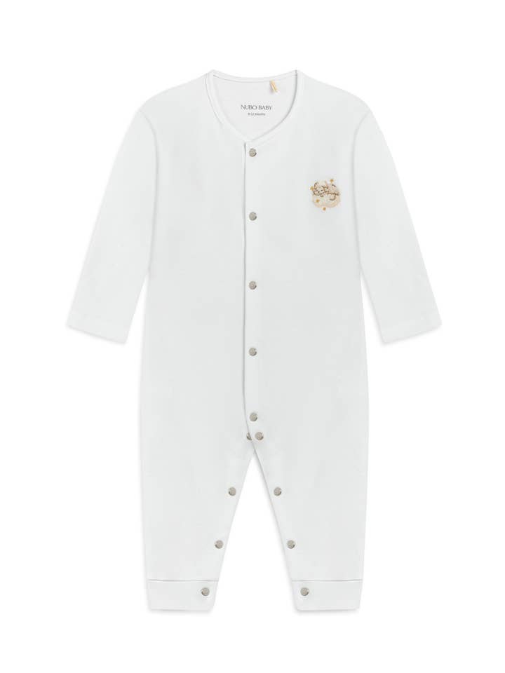Sheep Embroidered Baby Snap-Up Pajama Jumpsuit – Cotton for wholesale by Nubo Baby