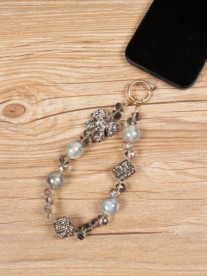 Alloy Crystal  Bow Phone Wristlet Lanyard K1338 for wholesale by Ole