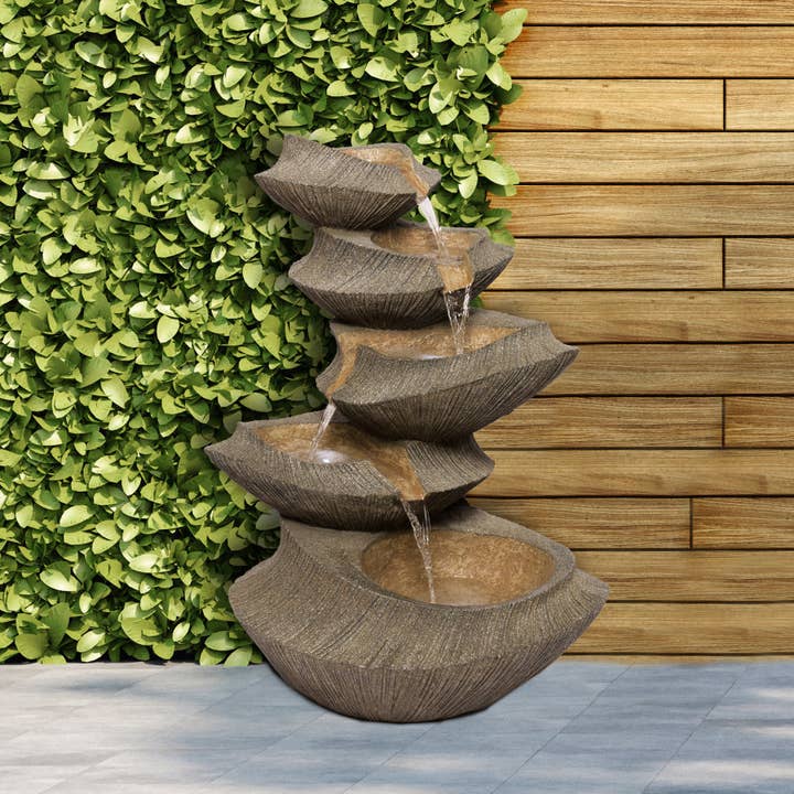 Alpine Corporation Brown Cascading LED Light Fountain for wholesale by Alpine Corporation