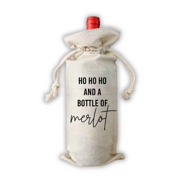 Gift wrap bottle - Ho ho ho and a bottle of Merlot for wholesale by Deadpixel