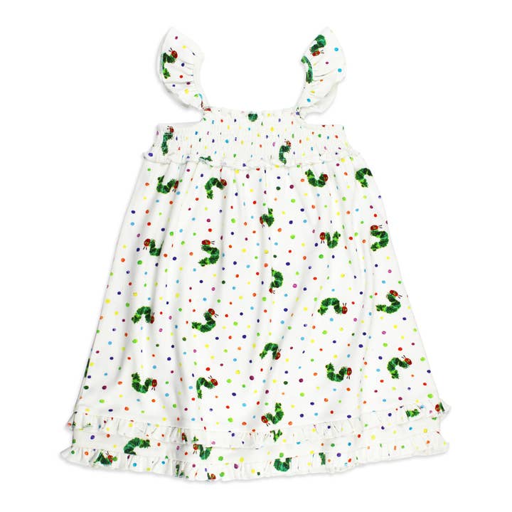 L'ovedbaby - Wholesale Dress - Kids - Kids' Organic Smocked Summer Dress in Caterpillar
