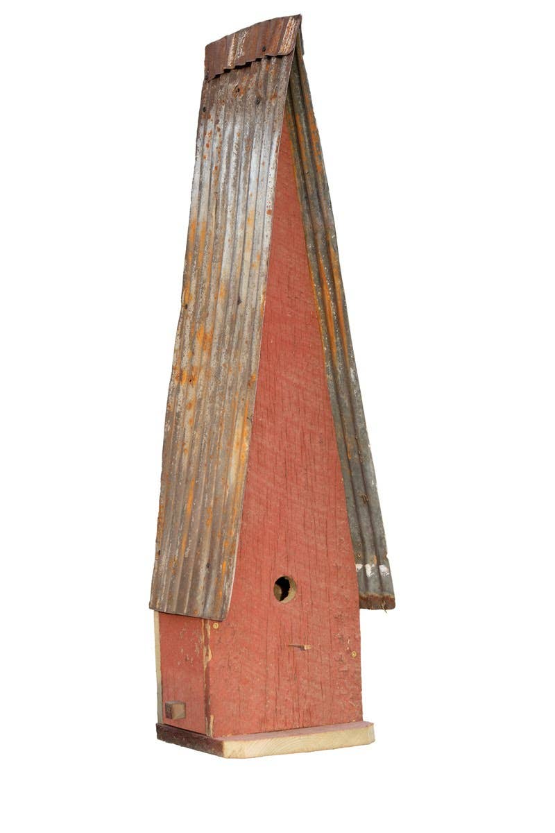 Flying Heart Threads - Vente Nichoir - Cabanon rustique en bois de grange recyclé et toit en métal, 2 tailles1