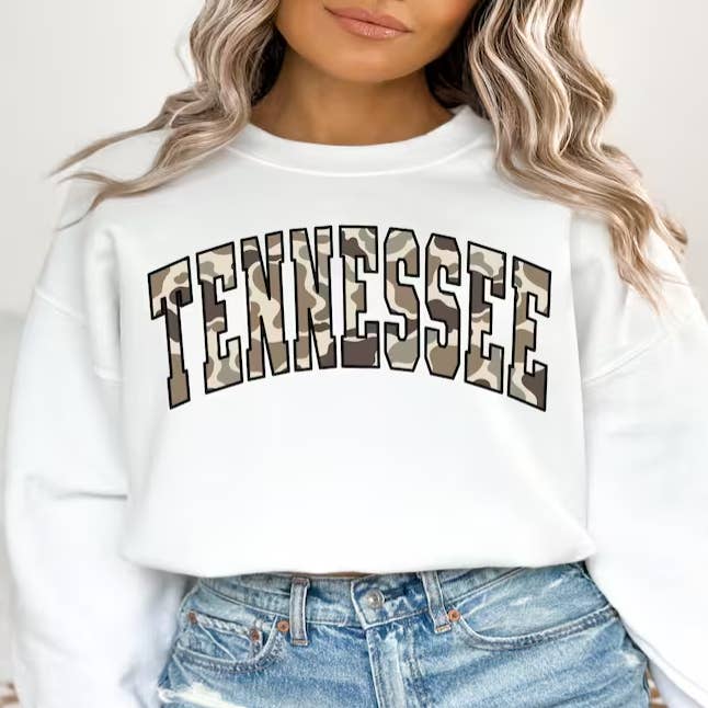 Tennessee Camo Sweatshirt for wholesale by Sunflower Designs