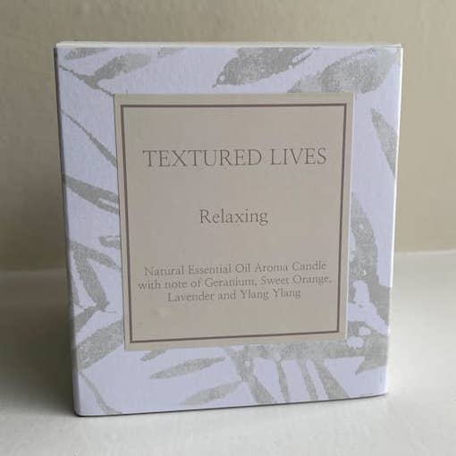 Vela de esencia relajante con notas de geranio y naranja dulce para venta al por mayor de TEXTURED LIVES