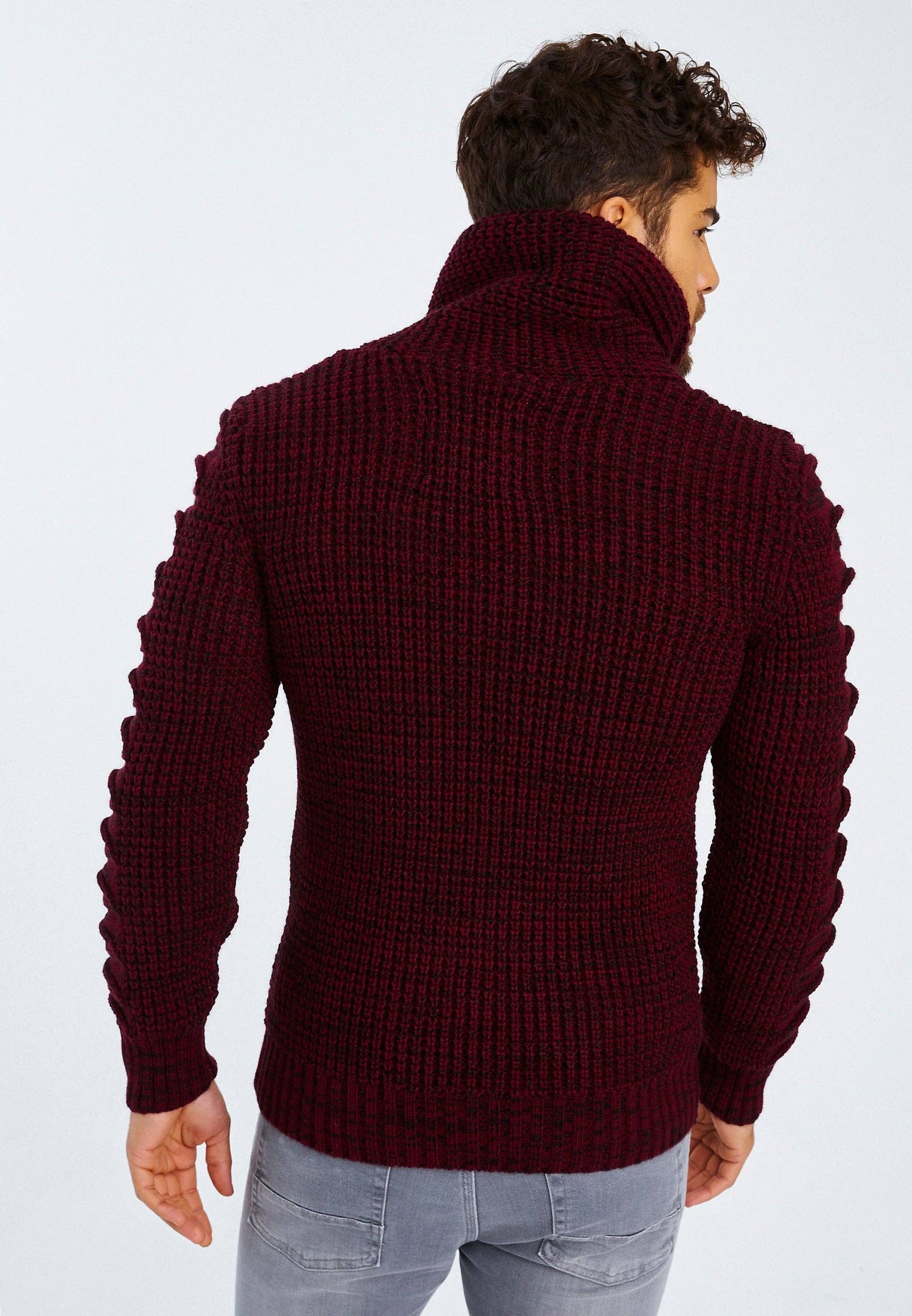 Leif Nelson GmbH - Wholesale Knit Sweater - Men's - Men's Knit Sweater Chunky Knit Shawl Collar LN-557529