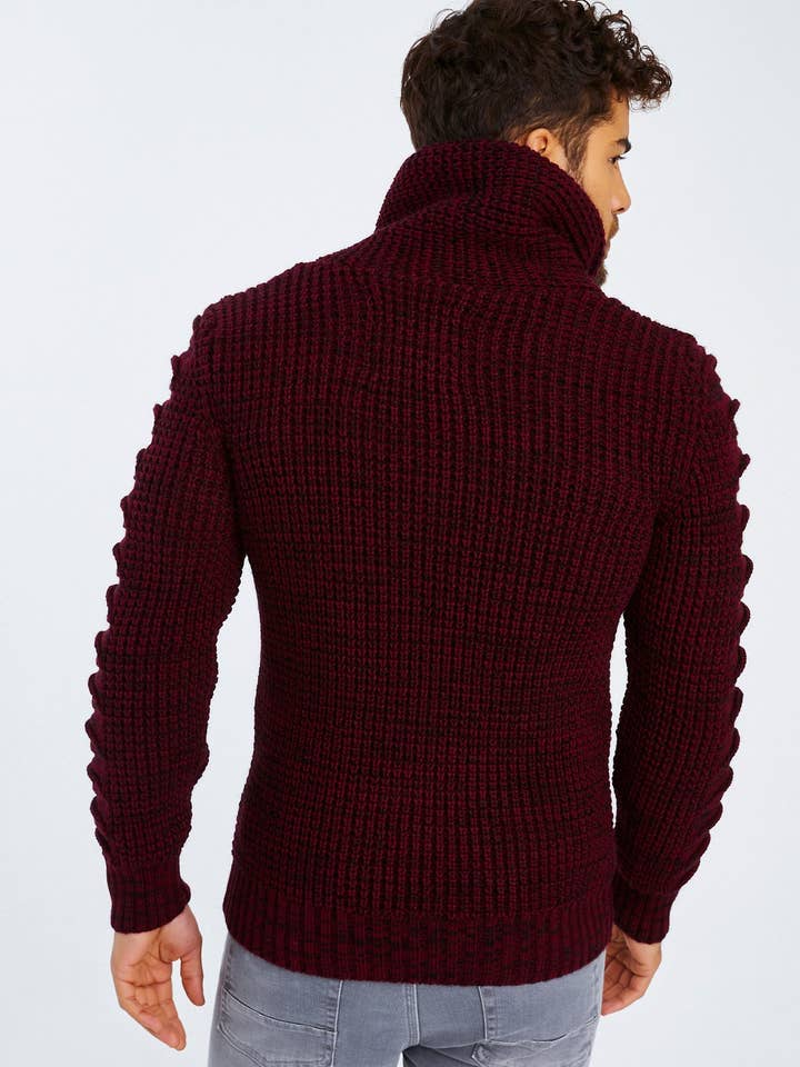 Leif Nelson GmbH - Wholesale Knit Sweater - Men's - Men's Knit Sweater Chunky Knit Shawl Collar LN-557529