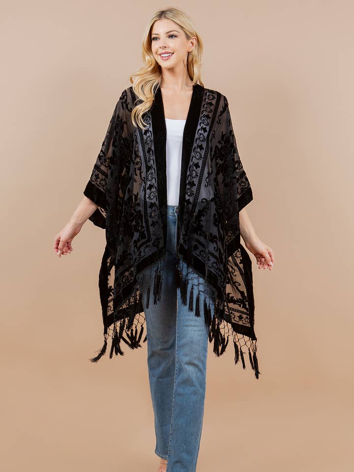 Vintage Rose Velvet Kimono for wholesale by LA Soul