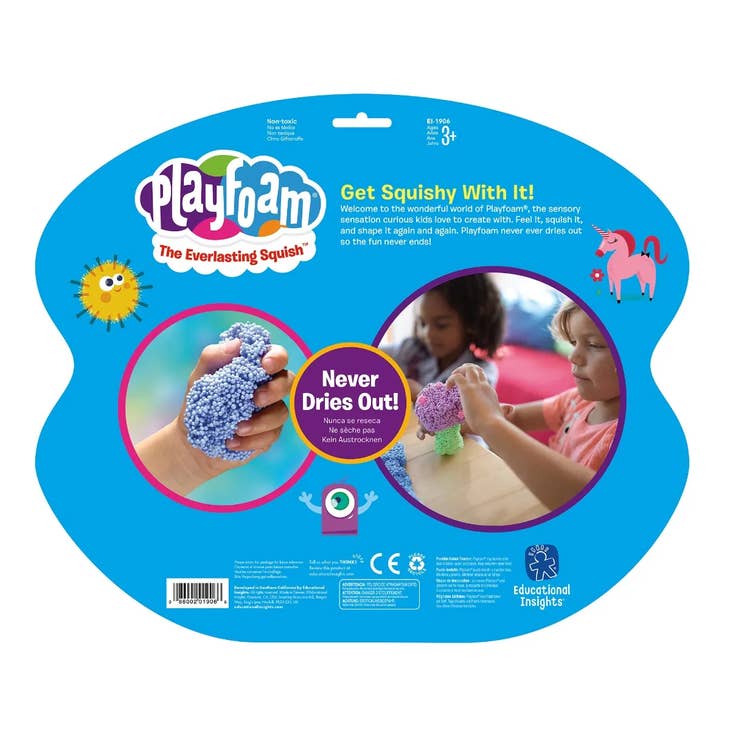 Educational Insights Playfoam Pluffle for Sensory Bins with 8 Colors, Set  of 8, Ages 3+