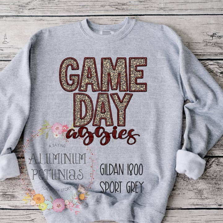 Aluminum Petunias - Wholesale Sweatshirt - Women's - Game Day Faux Embroidery Graphic Tee3