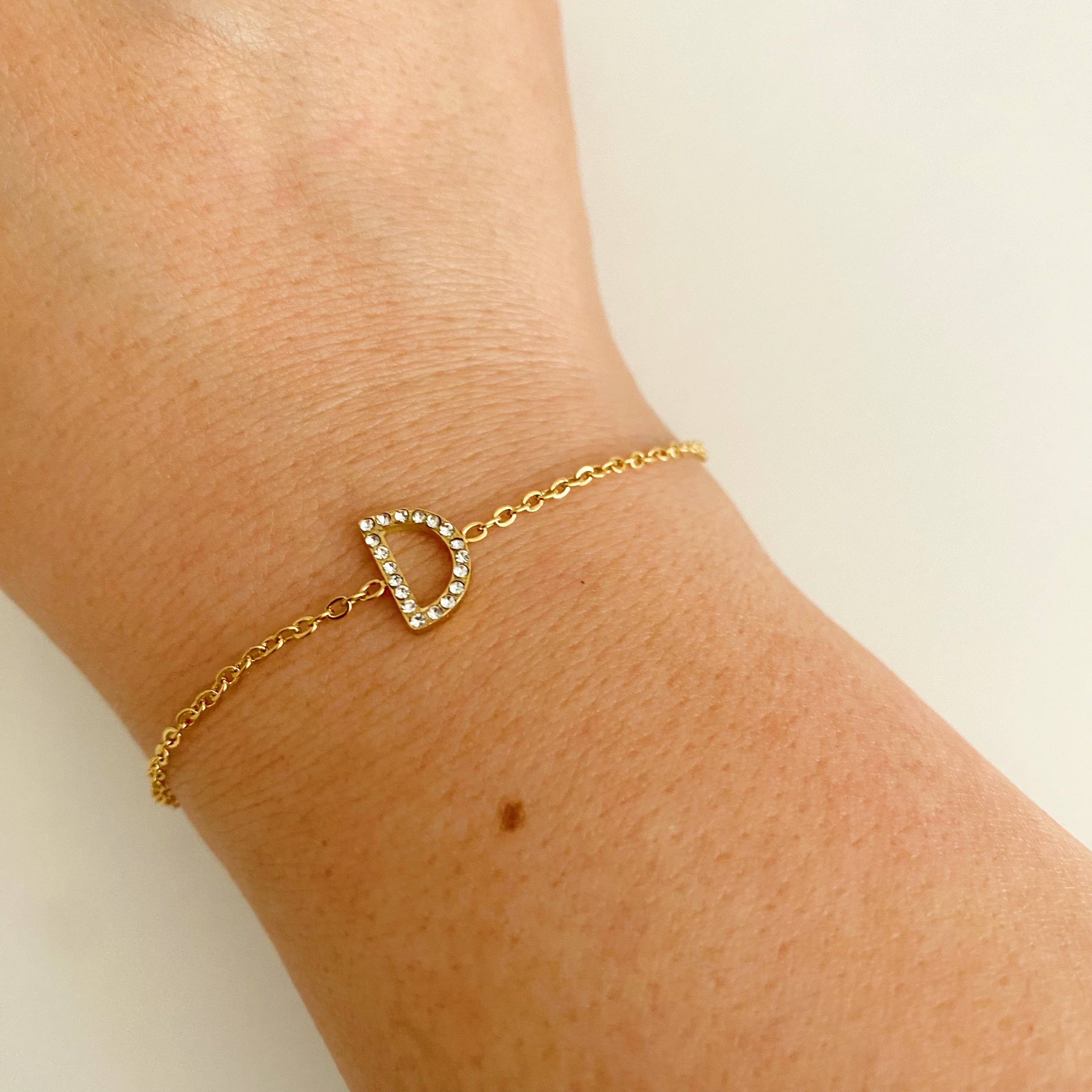 Ellison+Young - Wholesale Charm/Dangle Bracelet - Dainty Sparkle Initial Bracelet3