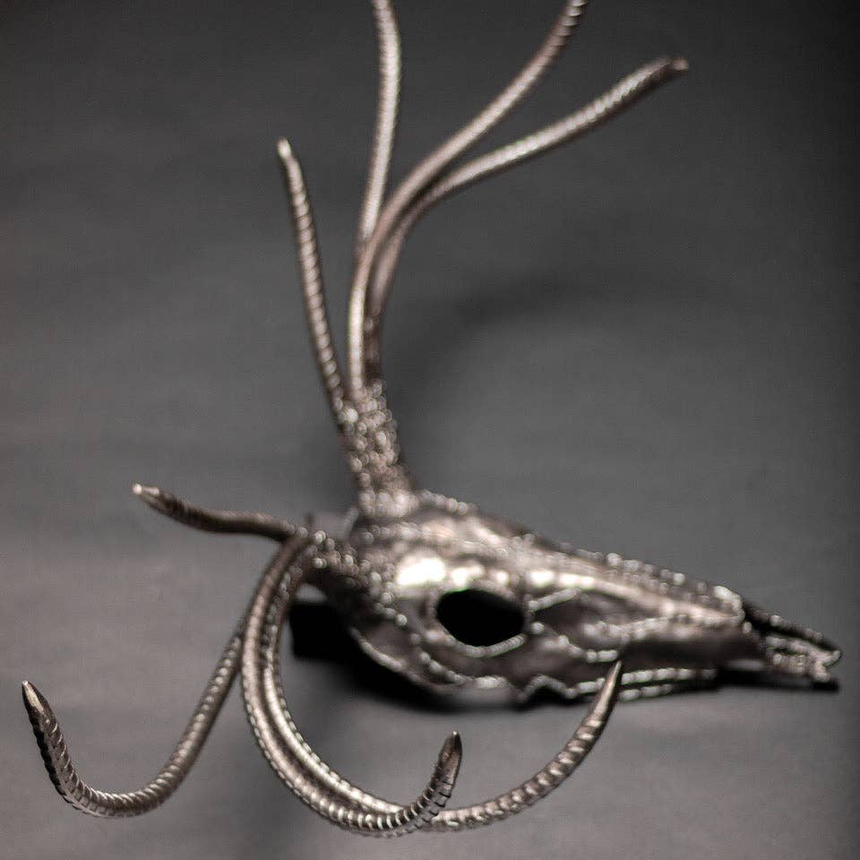 Metal Relic - Wholesale Wall Accent - "The End" 8 Point Deer Buck Skull Wall Sculpture18