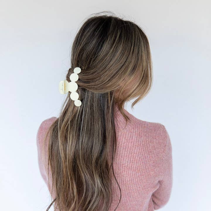 Matte Dot Claw Clip - Cream for wholesale by Headbands of Hope | One Purchased One Donated