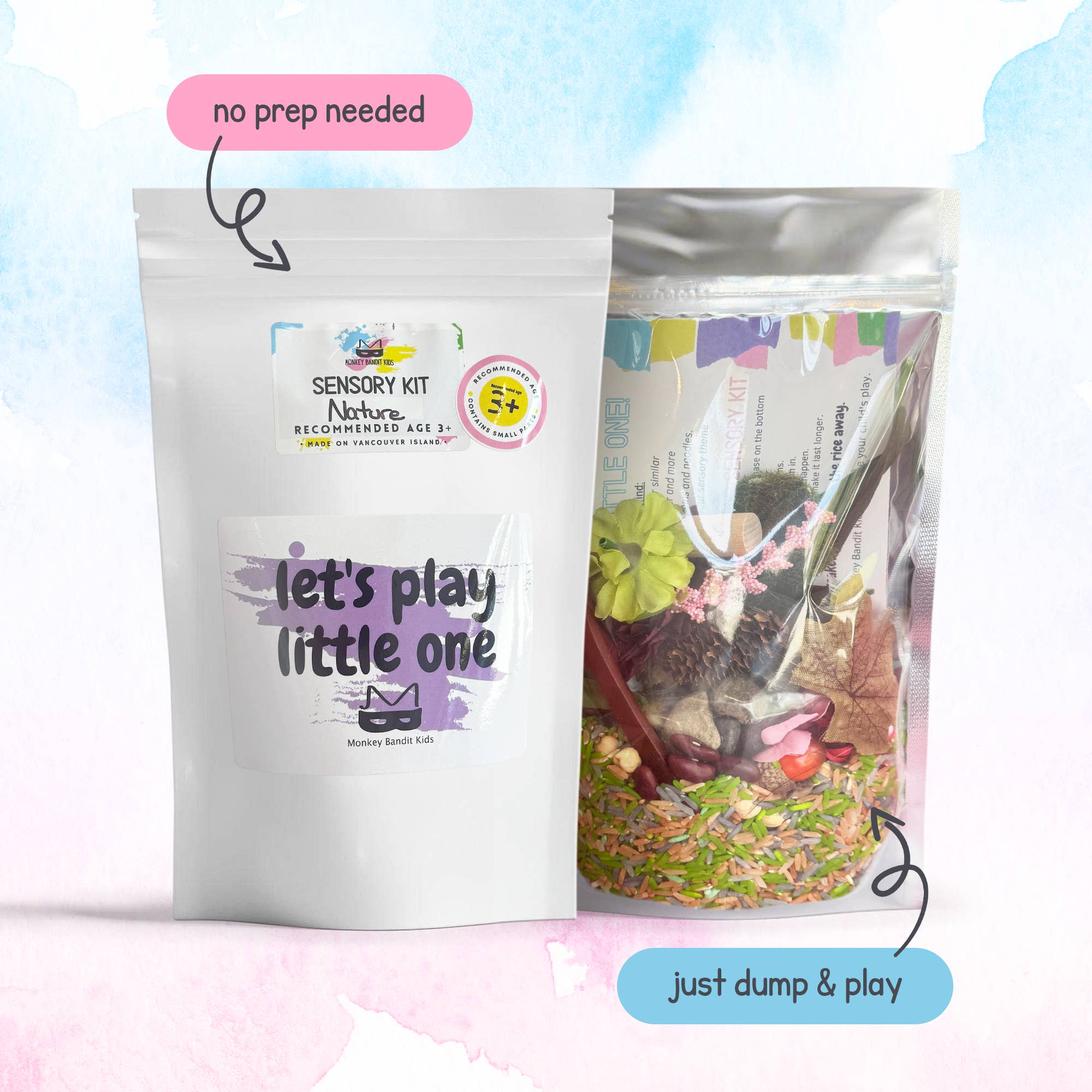 monkey bandit kids - Wholesale Toy Set - Kids - Easy Forest & Nature Sensory kit - dump and play bag - CASE