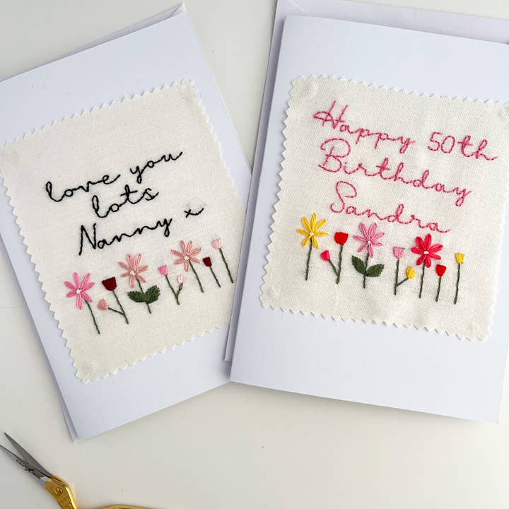 Stitch Ambition - Wholesale Birthday Card - Custom Hand Embroidered Card