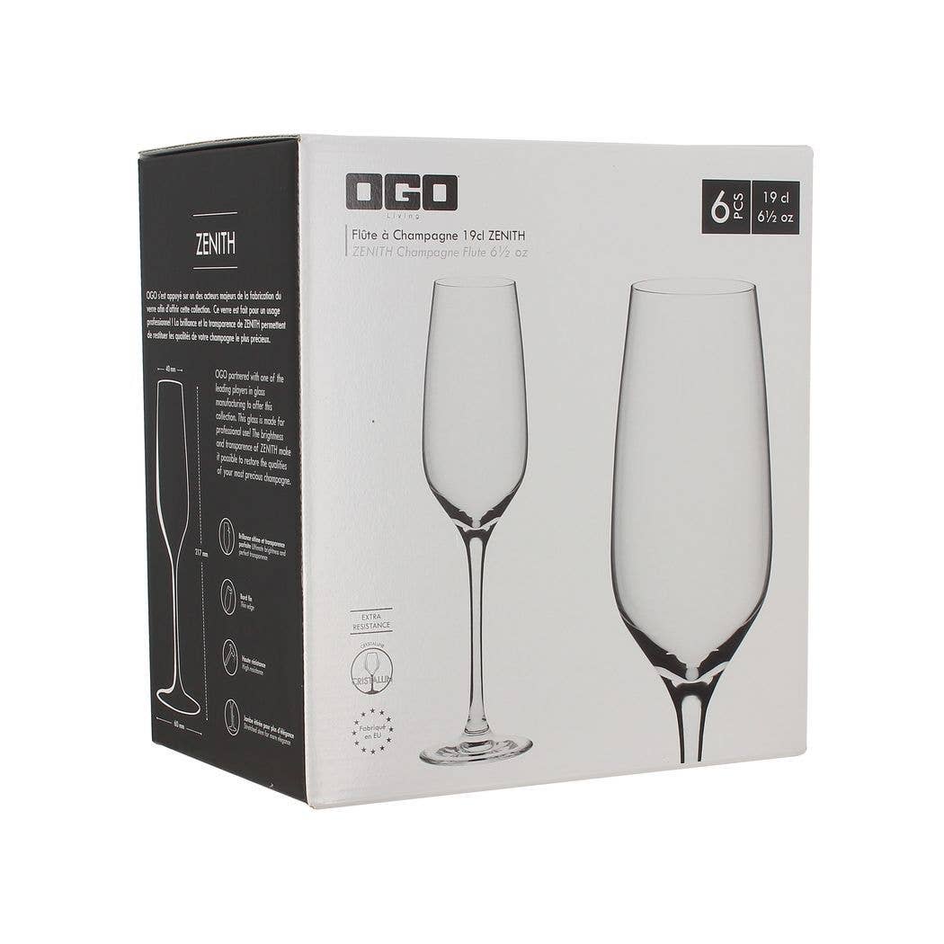 Ogo living – Engroshandel Champagneglas – Æske med 6 Zenith krystal champagneglas 19 cl5