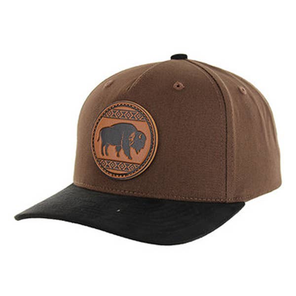 S & J Gift Inc – Boné de beisebol - Unissexo por atacado – Boné de Algodão NATIVE BUFFALO com Viseira de Camurça e Fecho Snapback2