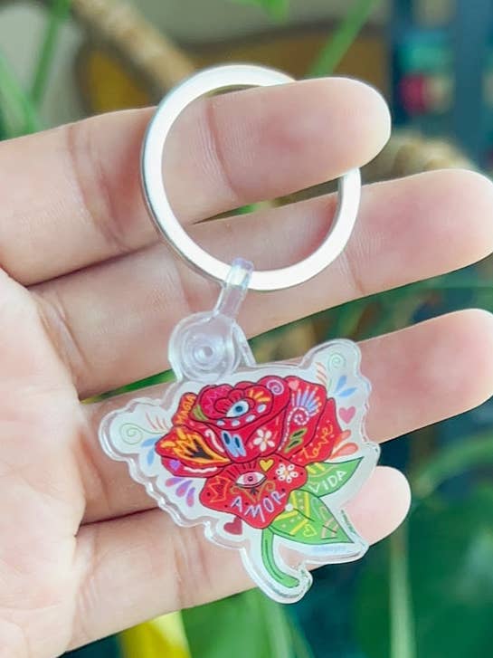 Mexicana Rose keychain for wholesale by Dezynr Shop