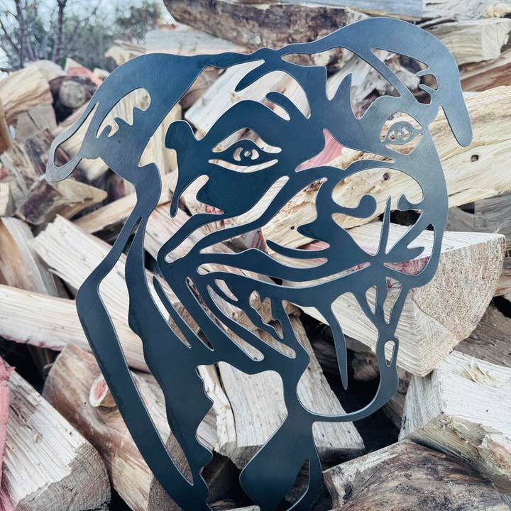 Pitbull Metal Sign for wholesale by Sarah’s Metal