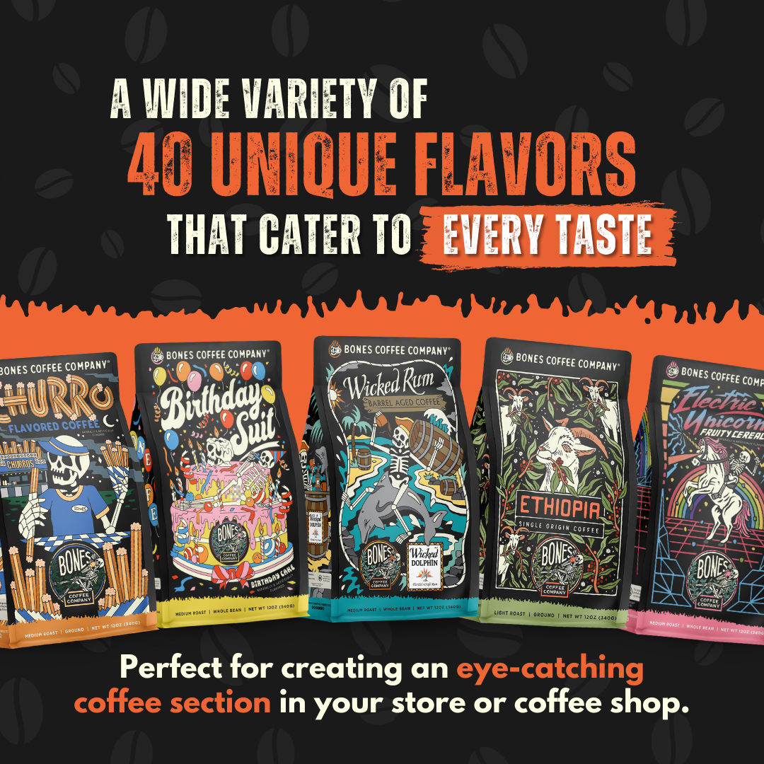 Bones Coffee Company - Wholesale Coffee Beans - Espresso | 12oz | Whole Bean & Ground2