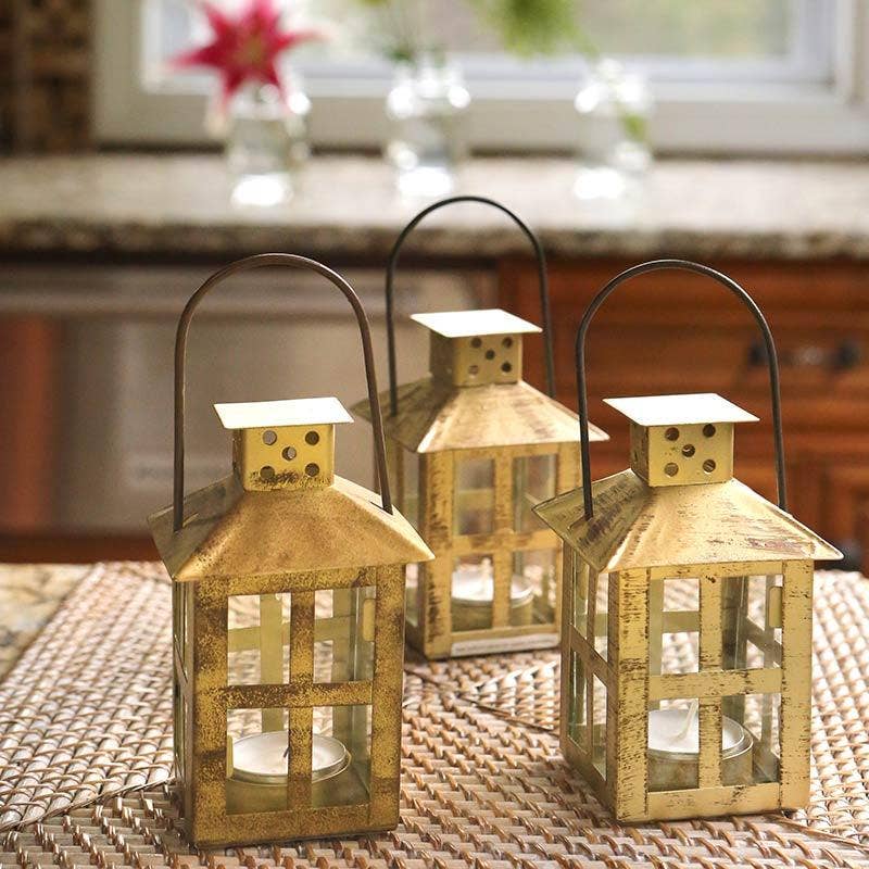 Kate Aspen - Wholesale Lantern - Vintage Antique Gold Distressed Lantern - Small6